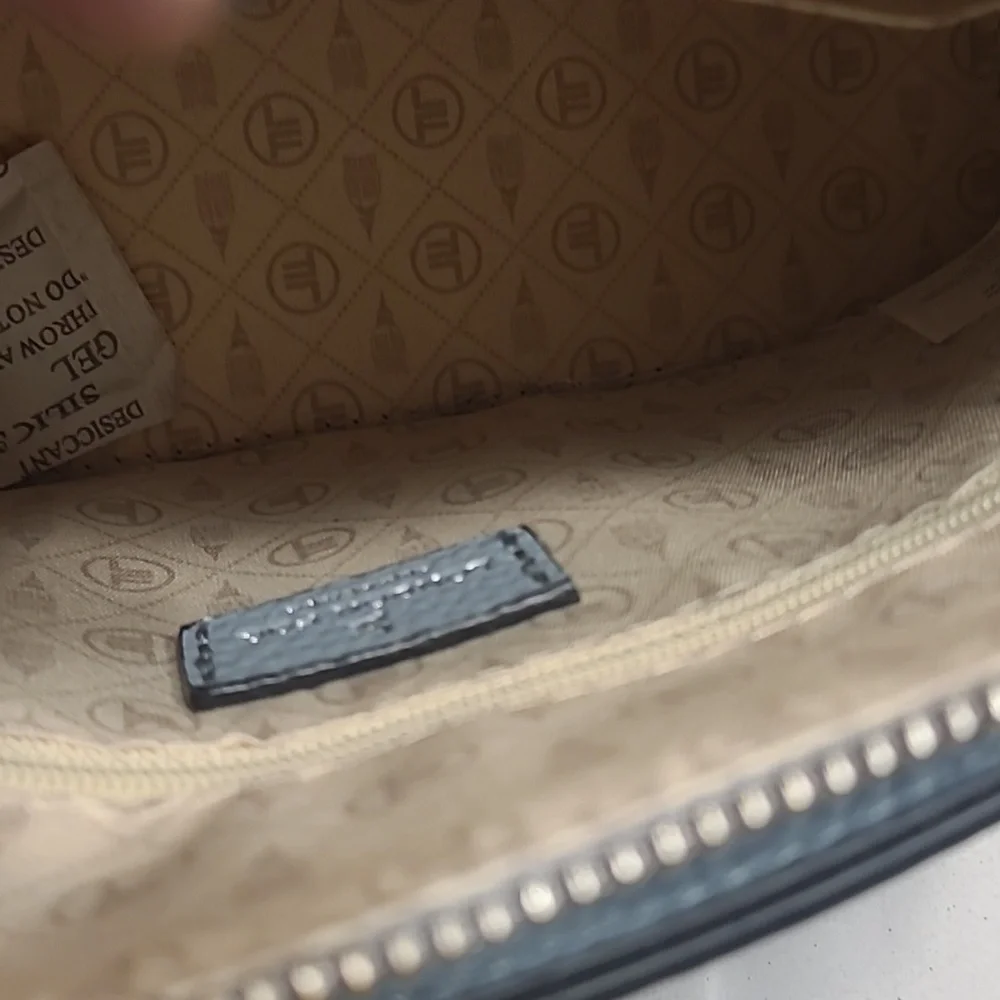 NWT London Fog Women's Ellie Dome Crossbody Bag Color Denim Blue - Picture 7 of 10